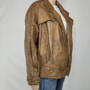 Maggie Lawrence Vintage Brown Leather  Jacket. Medium.